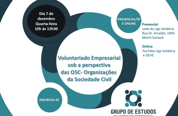 Voluntariado Empresarial sob a perspectiva das OSC: encontro GEVE 7 de dezembro